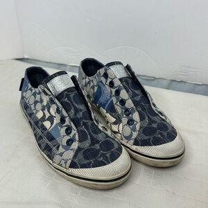Coach X Poppy Keeley Denim patchwork sneakers